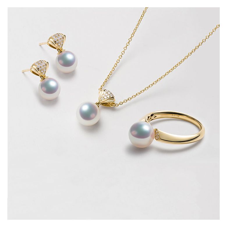 Pendant d'oreille - Perle Akoya or jaune - Sarah Bernhardt  - 4