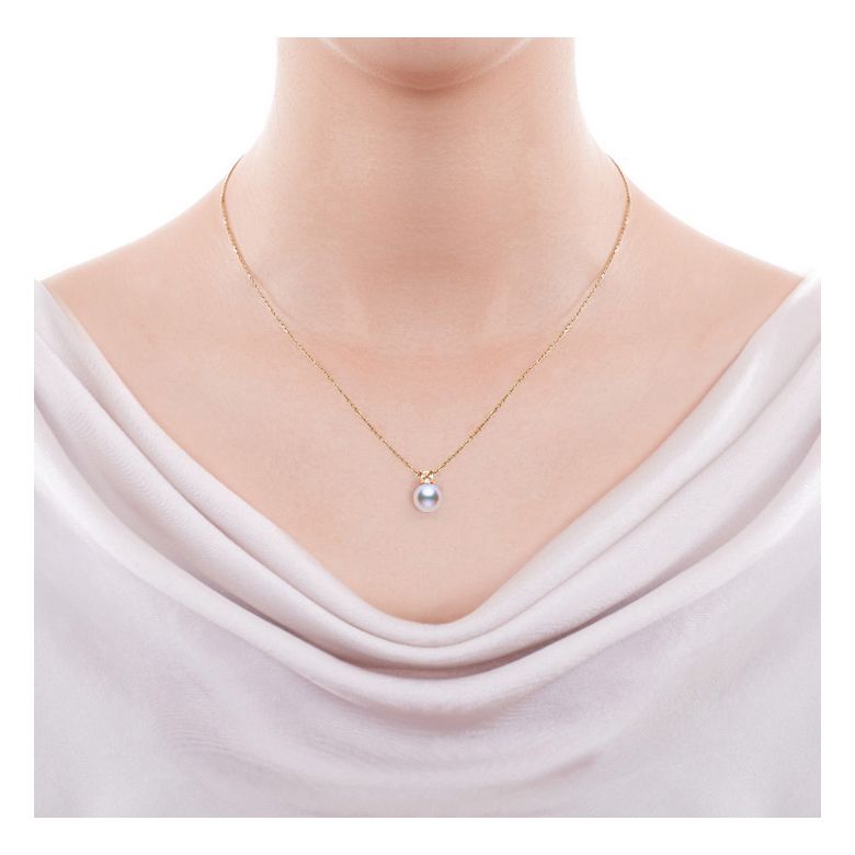 Pendentif Ginza. Mariage saphir et perle Akoya. Or blanc - 2