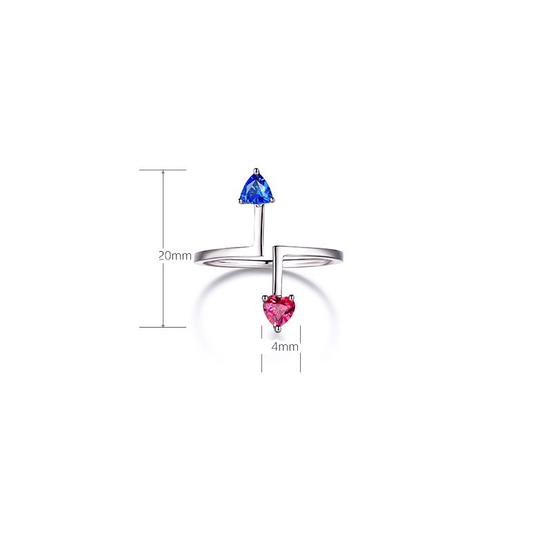 Bague Vice et Versa. saphirs Bleu et Rose. Or blanc - 5