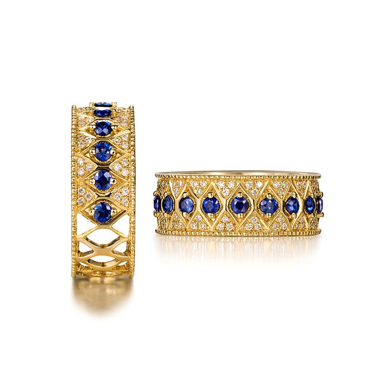 Bague saphir Palais Farnese - Or jaune, saphir & diamant - 6