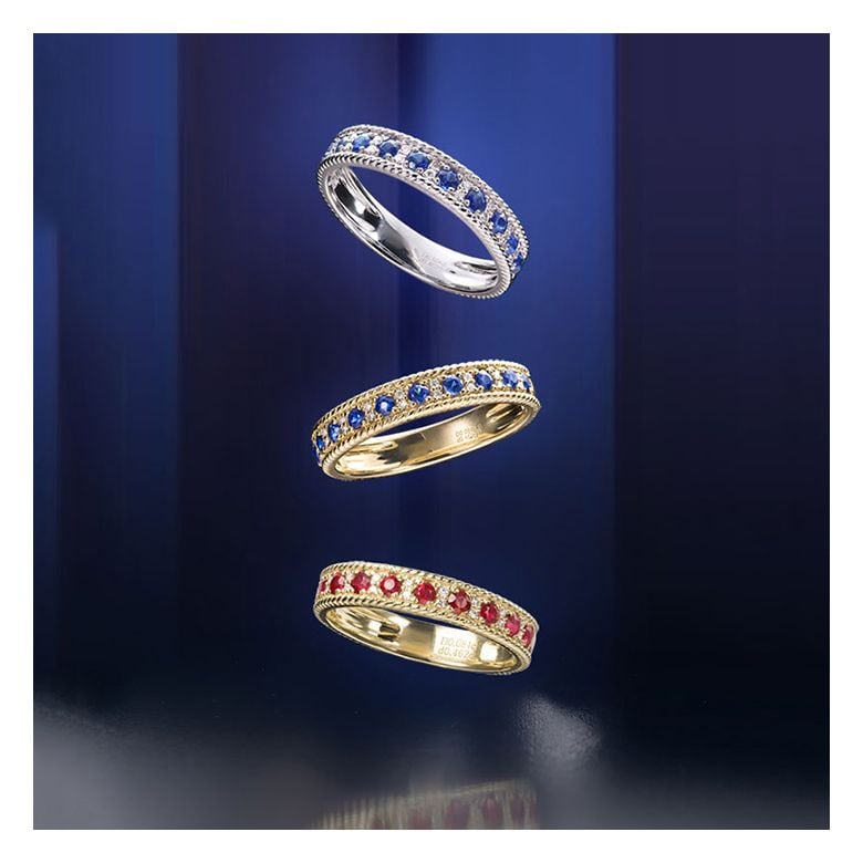 Bague saphir - Tempietto - Or jaune, diamant, saphir - 7