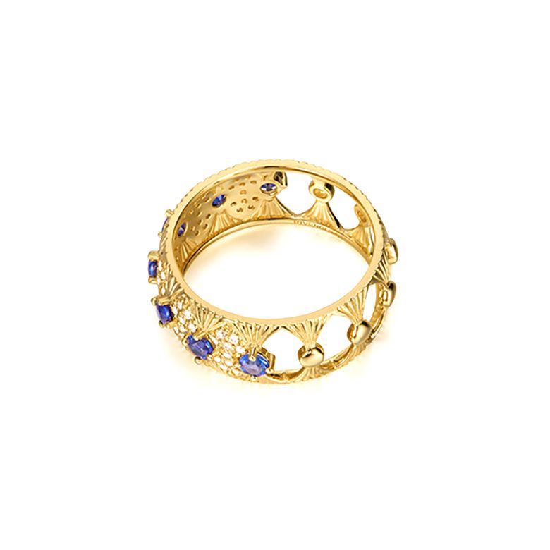 Bague Sixtine - Frivole, Rococo - Or jaune, saphir, diamant - 6