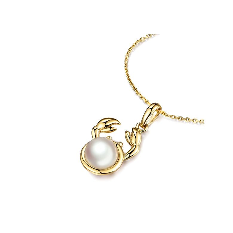 Pendentif Zodiaque. Perle Akoya, Or jaune 18cts - 10