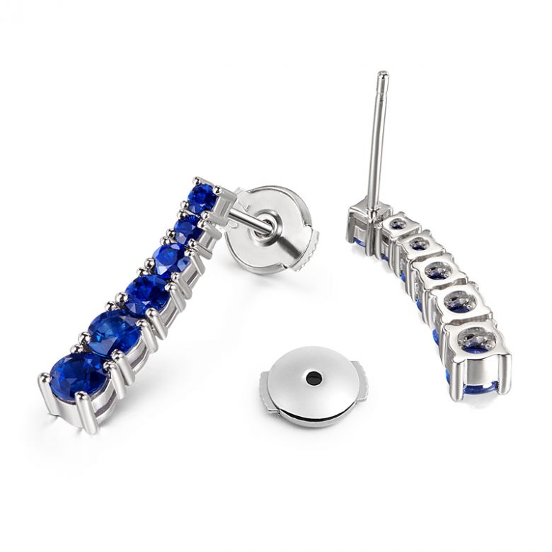 Boucle oreille Montecristo blue - Saphir, or blanc - 6