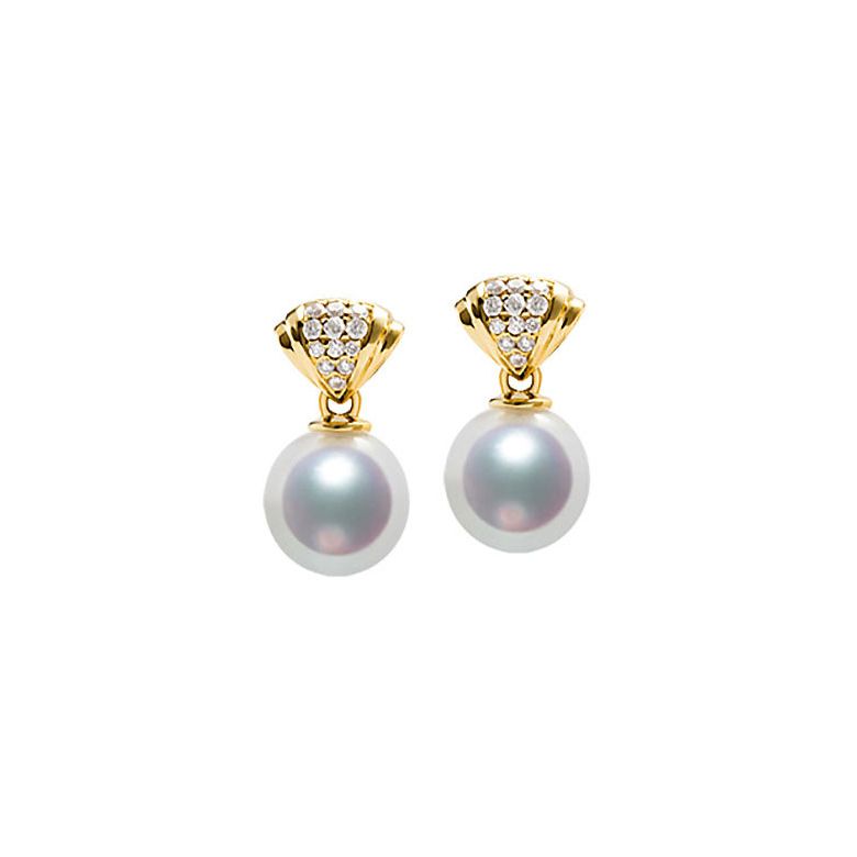 Pendant d'oreille - Perle Akoya or jaune - Sarah Bernhardt  - 1