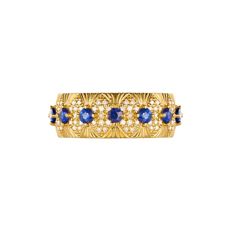Bague Sixtine - Frivole, Rococo - Or jaune, saphir, diamant - 3