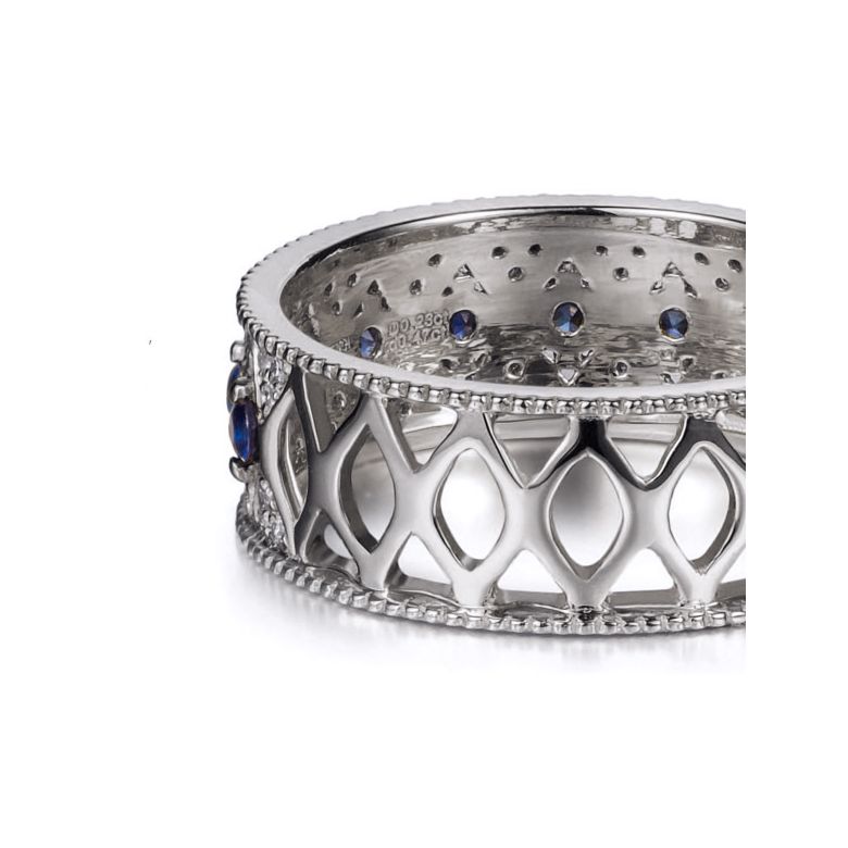 Bague saphir Palais Farnese - Or blanc, saphir & diamant - 6