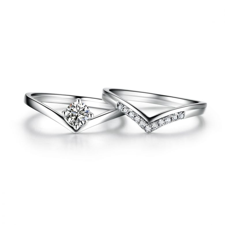 Bague Solitaire Accompagné Wonder Woman -  Bague de Fiançailles Platine | Gemperles - 5