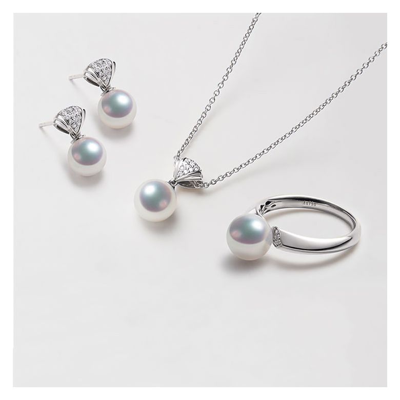 Pendant d'oreille - Perle Akoya or blanc - Sarah Bernhardt  - 6