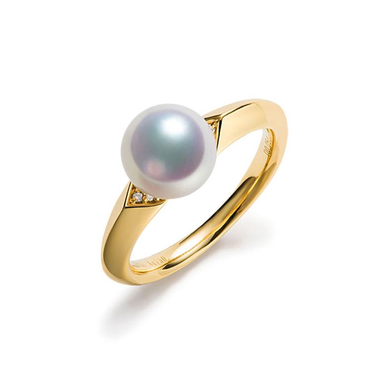Bague Tsuguka - Or jaune, perle Akoya, diamant | Tsuguka - 1