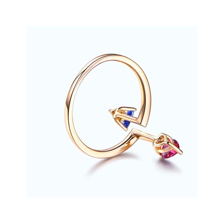 Bague Vice et Versa. Tourmaline, tanzanite. Or jaune - 6