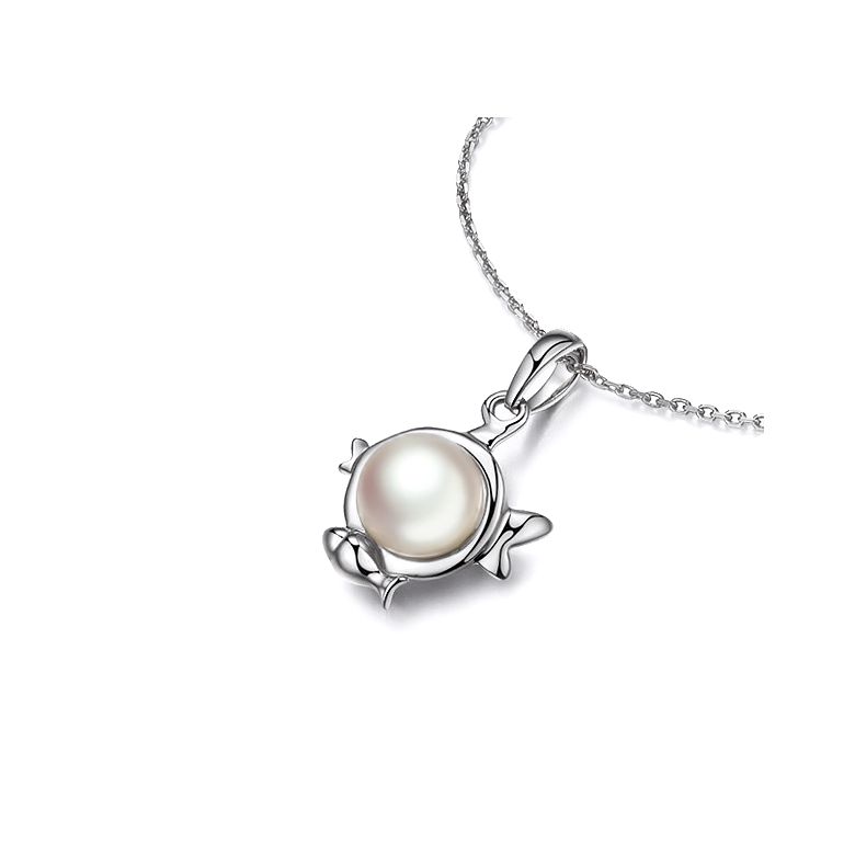 Pendentif Zodiaque. Perle Akoya, Or blanc 18cts - 10