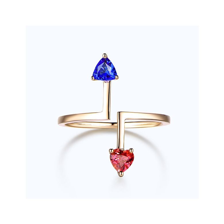 Bague Vice et Versa. Tourmaline, tanzanite. Or jaune - 5