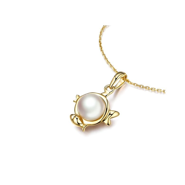 Pendentif Zodiaque. Perle Akoya, Or jaune 18cts - 12
