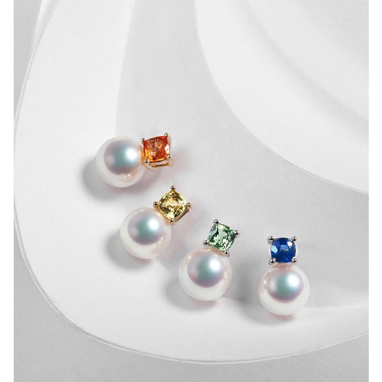Pendentif Ginza. Mariage saphir et perle Akoya. Or blanc - 1