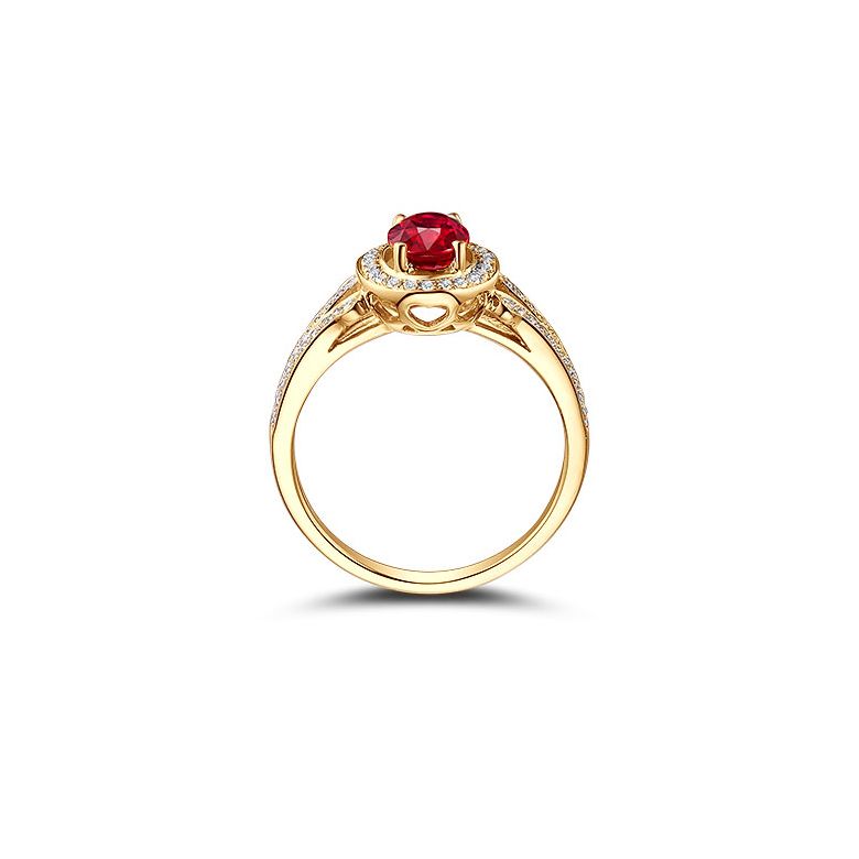 Bague Mogok, rubis de Mozambique.  Or jaune et diamants | Mogok - 11