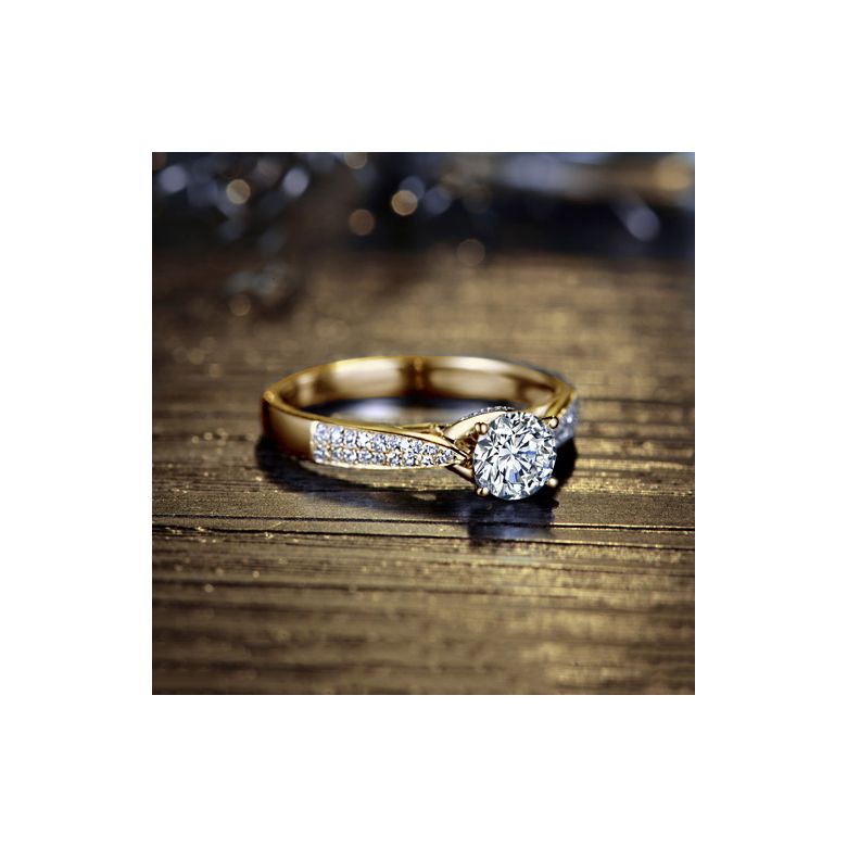 Bague de Fiancaille Lafayette - Solitaire épaulé Or Jaune, Diamant | Gemperles - 6
