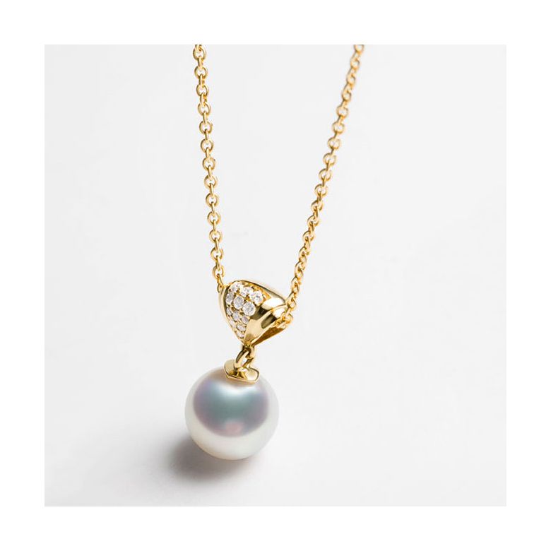 Pendentif or jaune perle culture Akoya Japon - Sarah Bernhardt - 8