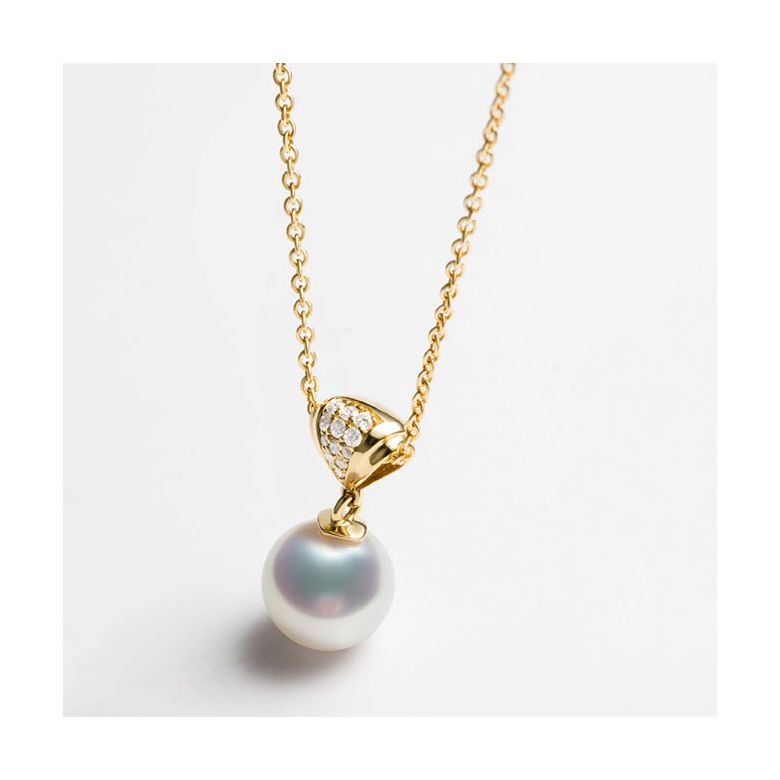 Pendentif, Bague et Pendants d'Oreilles Sarah Bernhardt. Perles Akoya, Or jaune, Diamants - 9