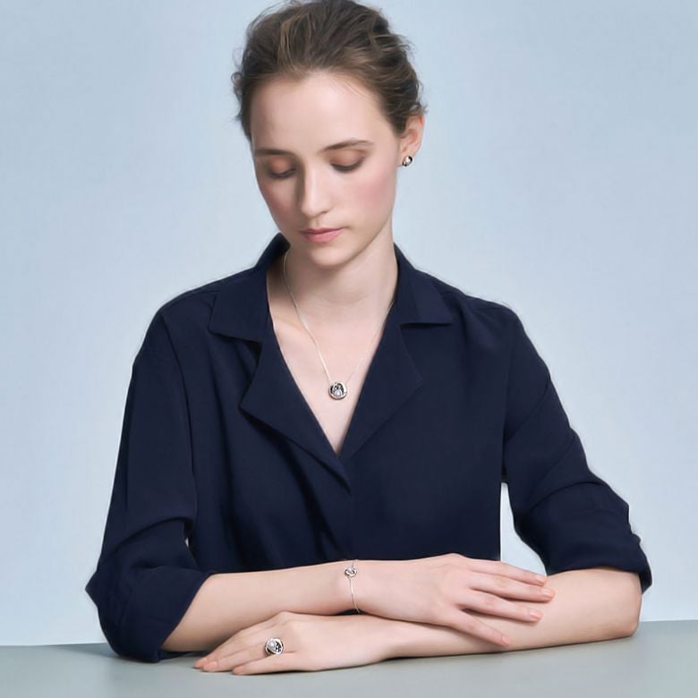 Bracelet perle Akoya - Diamant, saphir, Or blanc I Seiza - 8