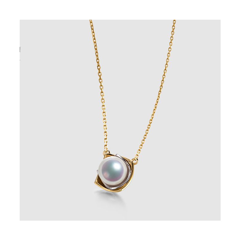 Pendentif Lotus du Japon. Perle Akoya 2 Ors - 7