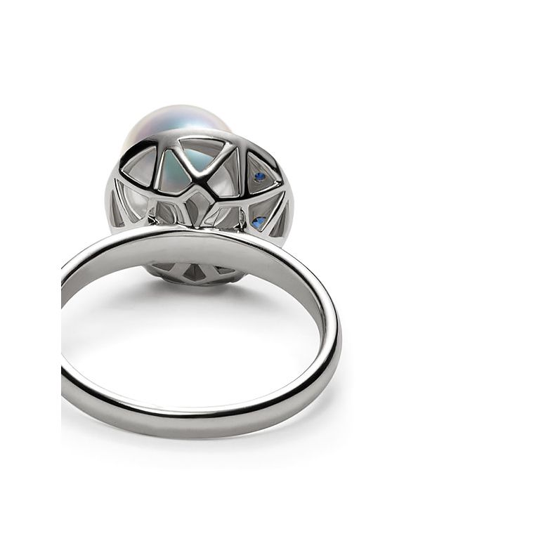 Bague Mikadzuki, Croissant de Lune I Perle Akoya, Saphir, Diamant - 2