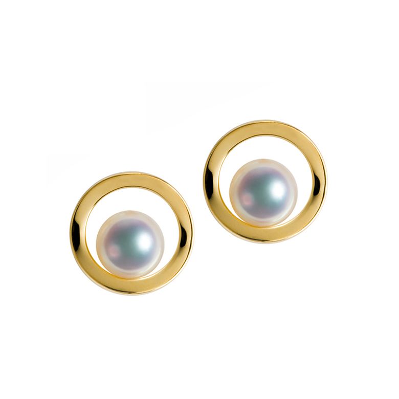 Boucle d oreille perle Akoya - Himiko - Perle du Japon, Or jaune - 1