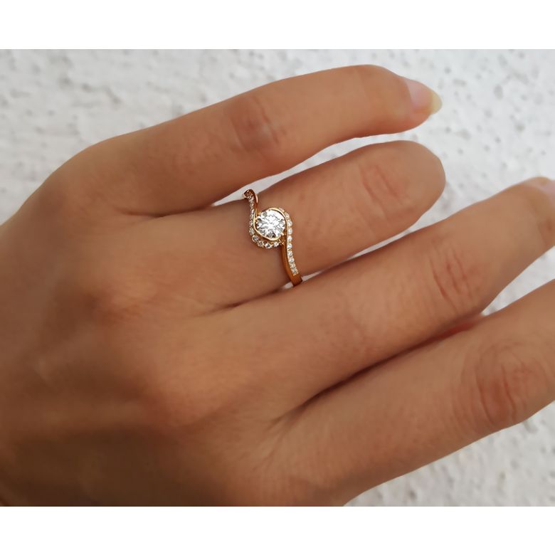 Bague Solitaire Or Jaune, Diamants 0.42ct - Baudelaire, A une Madone | Gemperles - 4