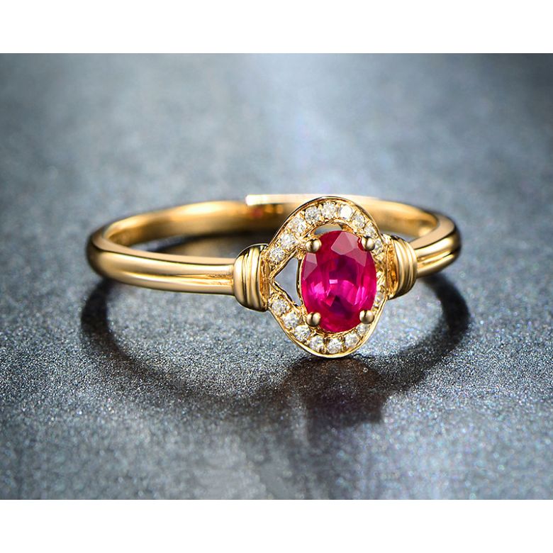 Bague rubis Chéri diamants et Or jaune 18cts - 3