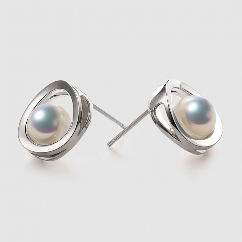 Boucle d oreille perle Akoya - Himiko - Perle du Japon, Or blanc - 5
