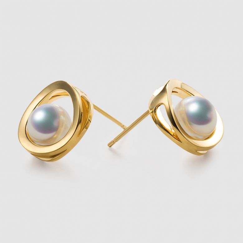 Boucle d oreille perle Akoya - Himiko - Perle du Japon, Or jaune - 5