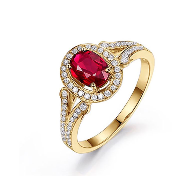 Bague Mogok, rubis de Mozambique.  Or jaune et diamants | Mogok - 3