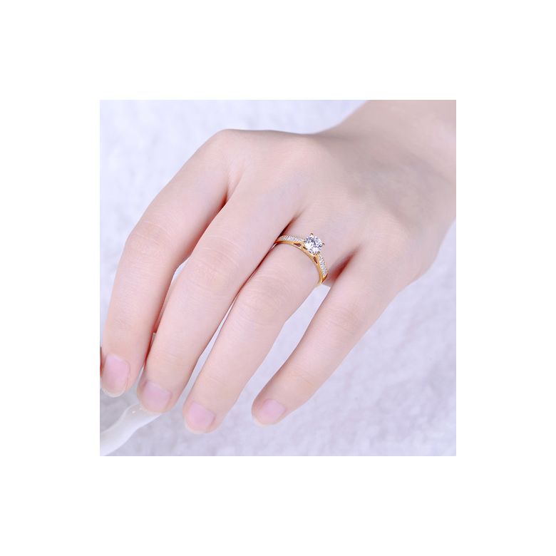Bague de Fiancaille Lafayette - Solitaire épaulé Or Jaune, Diamant | Gemperles - 7