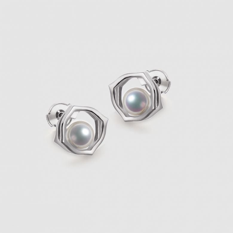 Boucle d oreille perle de culture - Perle Akoya Or blanc - Coco Chanel - 3