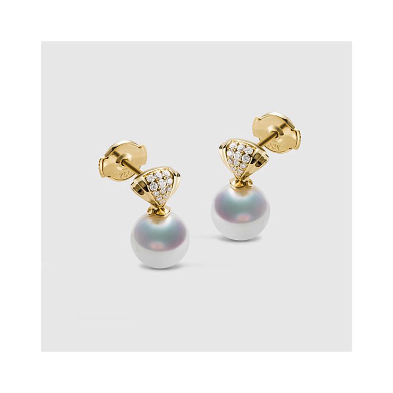 Pendant d'oreille - Perle Akoya or jaune - Sarah Bernhardt  - 8