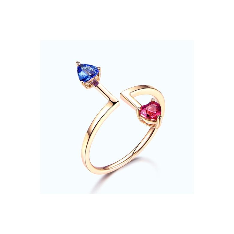 Bague Vice et Versa. Tourmaline, tanzanite. Or jaune - 1