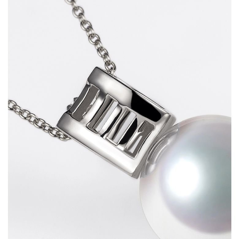 Pendentif Mikiko perle Akoya du Japon. Or blanc, diamants - 5