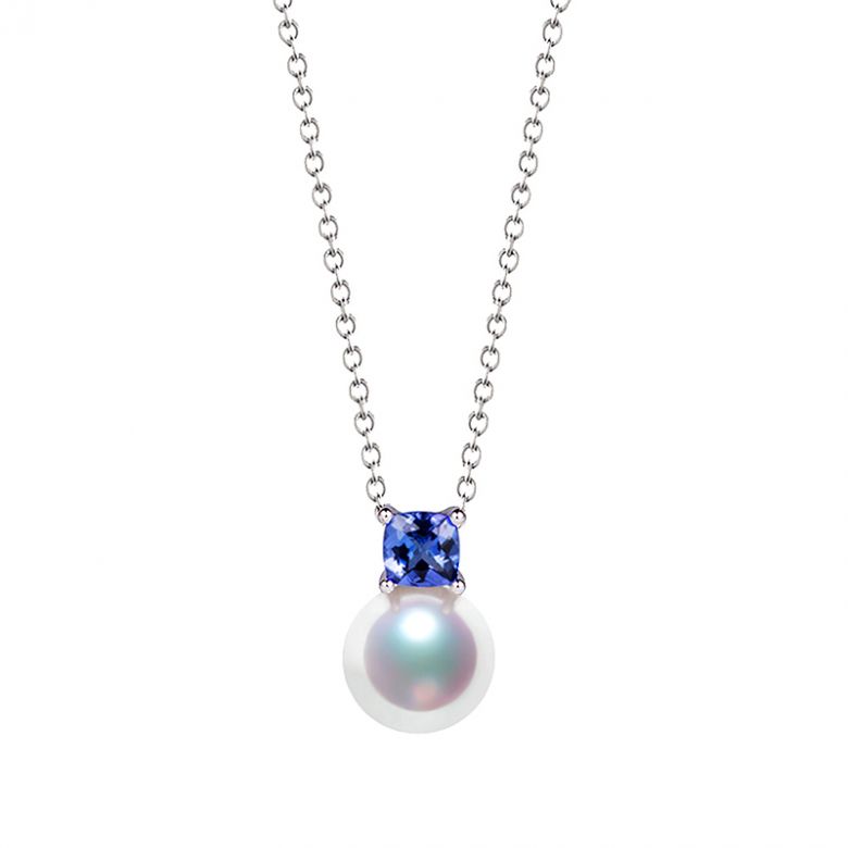 Pendentif Ginza. Mariage saphir et perle Akoya. Or blanc - 6