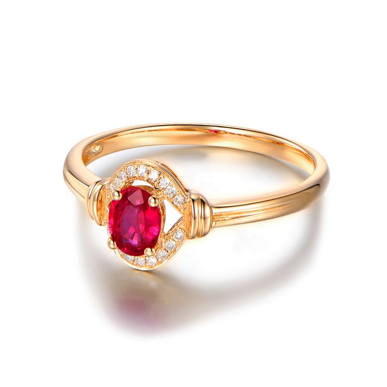 Bague rubis Chéri diamants et Or jaune 18cts - 6