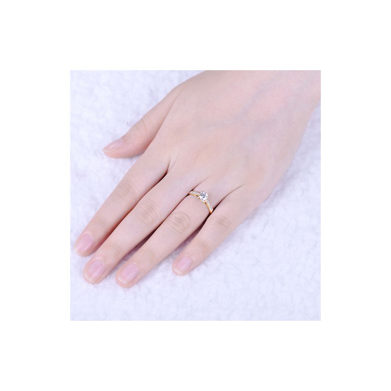 Bague de Fiancaille Lafayette - Solitaire épaulé Or Jaune, Diamant | Gemperles - 8
