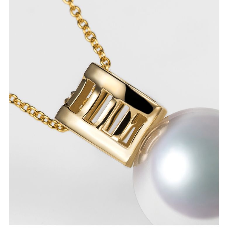 Pendentif Mikiko perle Akoya du Japon. Or jaune, diamants - 7