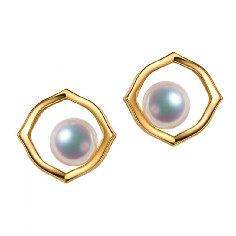 Boucle d oreille perle de culture - Perle Akoya Or jaune - Coco Chanel - 1
