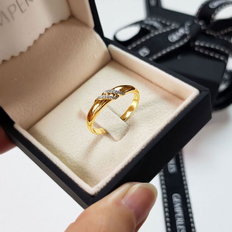 Alliance de Mariage Femme Héloïse - Or Jaune & Diamants | Gemperles - 3