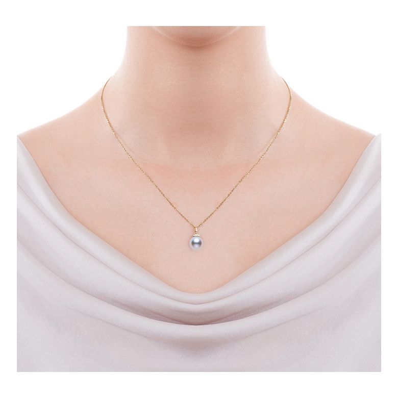 Pendentif et Boucles Style princesse. Perles Akoya, Or jaune - 2