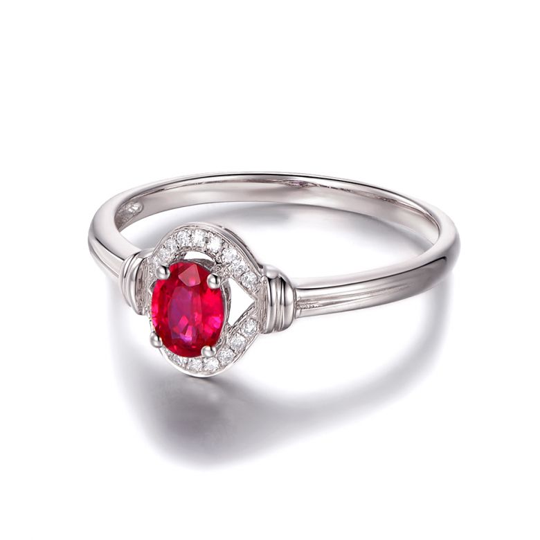 Bague rubis Chéri diamants et Or blanc 18cts - 9