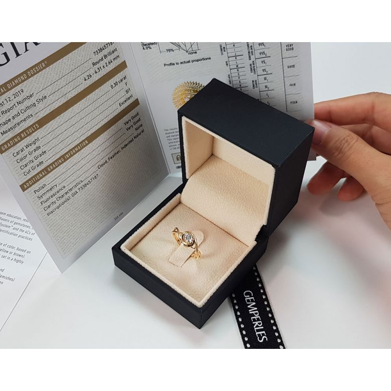 Solitaire bague ensorcelée - Diamant 0.15 carat - Or jaune 750/1000 | Gemperles - 7