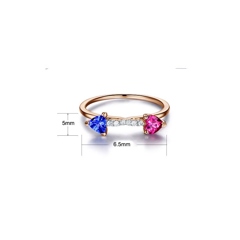 Bague croisée des chemins. Or rose - 8