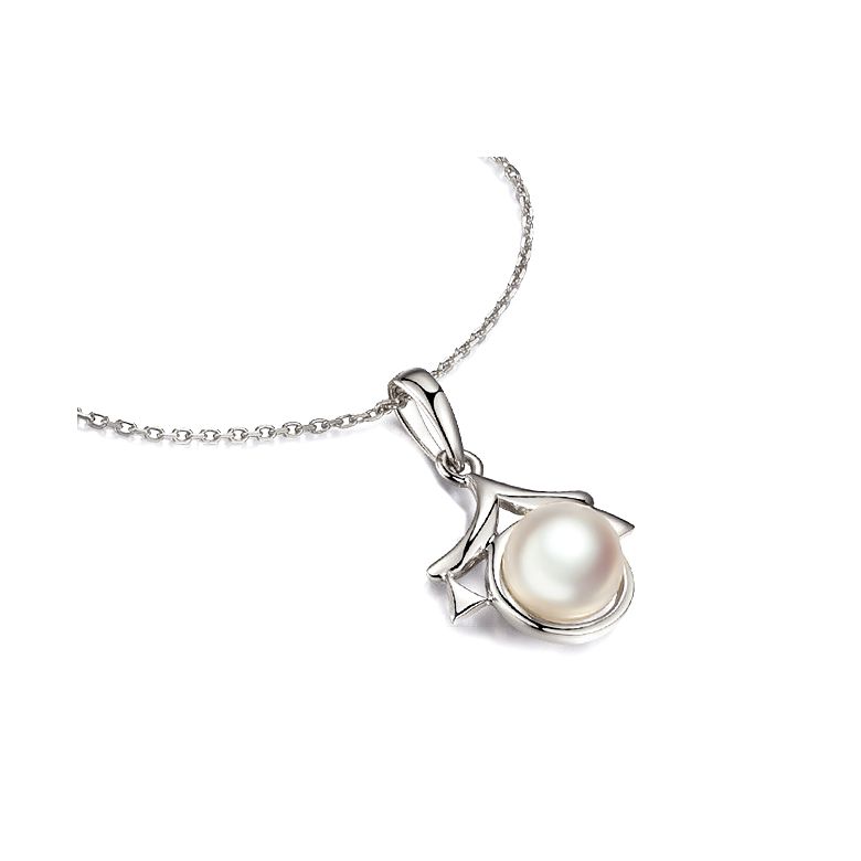 Pendentif Zodiaque. Perle Akoya, Or blanc 18cts - 13