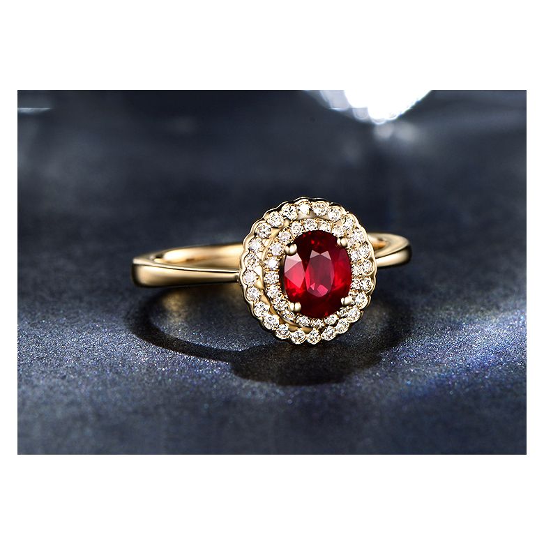 1 rubis, des diamants et de l'or jaune : Bague Florali - 8