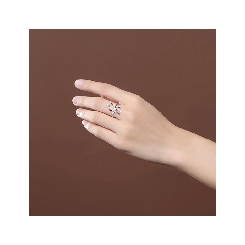 Bague gouttes d’amour. Or blanc, pierres précieuses - 2